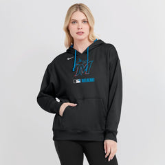 Miami Marlins Nike Women's Authentic Collection Therma-FIT Hoodie - Black Hoodies