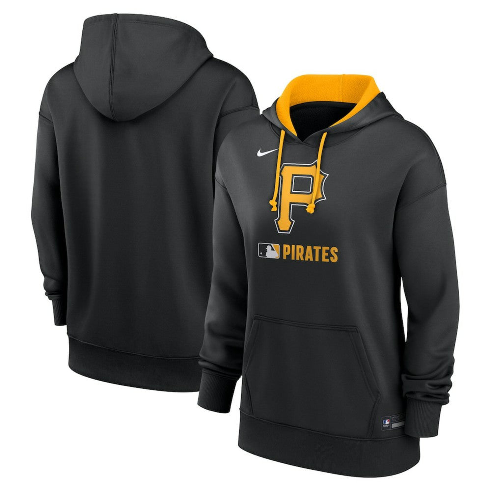 Pittsburgh Pirates Nike Women's Authentic Collection Therma-FIT Hoodie - Black Hoodies