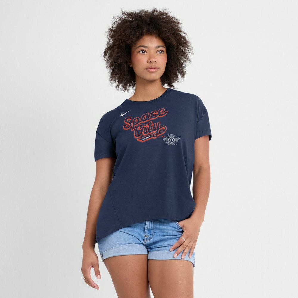 Houston Astros Nike Women's 2025 City Connect Flowy Fashion Tri-Blend Dri-FIT T-Shirt - Navy T-shirts