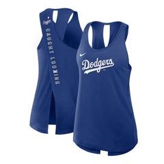 Los Angeles Dodgers Nike Open-Back Crisscross Dri-FIT Tank Top - Royal Tanks