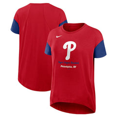 Philadelphia Phillies Nike Women's Flowy Fashion Tri-Blend Dri-FIT T-Shirt - Red T-shirts