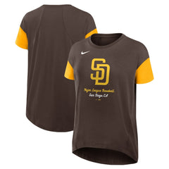 San Diego Padres Nike Women's Flowy Fashion Tri-Blend Dri-FIT T-Shirt - Brown T-shirts