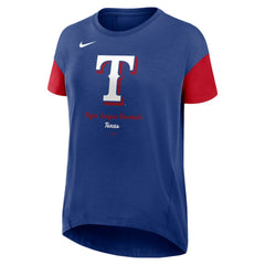 Texas Rangers Nike Women's Flowy Fashion Tri-Blend Dri-FIT T-Shirt - Royal T-shirts