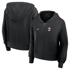 San Francisco Giants Nike Women's Cropped Chill Full-Zip Hoodie - Black Hoodies