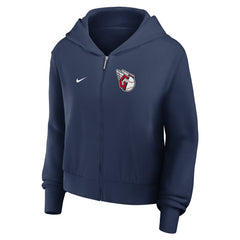 Cleveland Guardians Nike Women's Cropped Chill Full-Zip Hoodie - Navy Hoodies