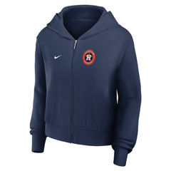 Houston Astros Nike Women's Cropped Chill Full-Zip Hoodie - Navy Hoodies
