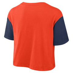 Houston Astros Nike Women's Script Dri-FIT Cropped T-Shirt - Orange/Navy T-shirts
