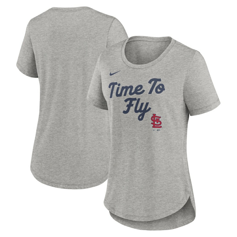 St. Louis Cardinals Nike Women's Script Tri-Blend T-Shirt - Heather Gray T-shirts