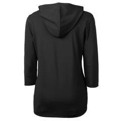 San Francisco Giants Cutter & Buck Women's DryTec Virtue Eco Pique Recycled 3/4-Sleeve Half-Zip Pullover Hoodie - Black Hoodies