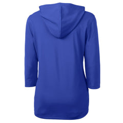 Seattle Mariners Cutter & Buck Women's DryTec Virtue Eco Pique Recycled 3/4-Sleeve Half-Zip Pullover Hoodie - Blue Hoodies