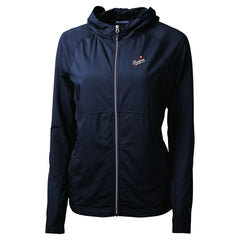Los Angeles Dodgers Cutter & Buck Women's Adapt Eco Knit Hybrid Recycled Full-Zip Hoodie - Navy Hoodies