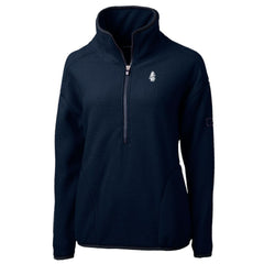 Chicago Cubs Cutter & Buck Women's Cooperstown Collection Cascade Eco Sherpa Fleece Half-Zip Pullover Jacket - Navy Jackets