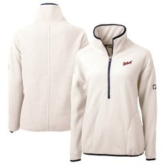 Detroit Tigers Cutter & Buck Women's Cascade Eco Sherpa Fleece Half-Zip Pullover Jacket - Cream Jackets