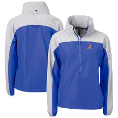Atlanta Braves Cutter & Buck Women's Charter Eco Recycled Half-Zip Anorak Jacket - Royal Jackets