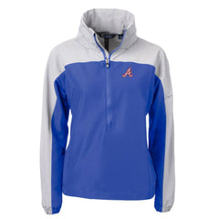 Atlanta Braves Cutter & Buck Women's Charter Eco Recycled Half-Zip Anorak Jacket - Royal Jackets