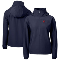 Boston Red Sox Cutter & Buck Women's Charter Eco Recycled Half-Zip Anorak Jacket - Navy Jackets