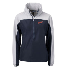 Detroit Tigers Cutter & Buck Women's Charter Eco Recycled Half-Zip Anorak Jacket - Navy Jackets