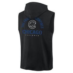 Chicago Cubs Fanatics Fire Speed Sleeveless Pullover Hoodie - Black Hoodies