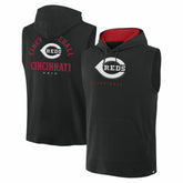 Cincinnati Reds Fanatics Fire Speed Sleeveless Pullover Hoodie - Black Hoodies