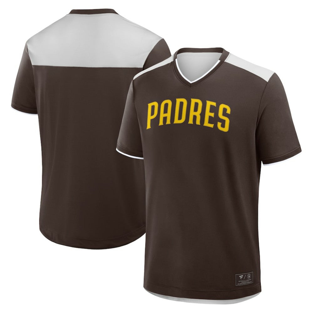 San Diego Padres Fanatics Walk Off V-Neck T-Shirt - Brown T-shirts