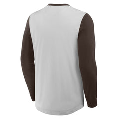 San Diego Padres Fanatics Clubhouse Long Sleeve Henley Shirt - Gray/Brown