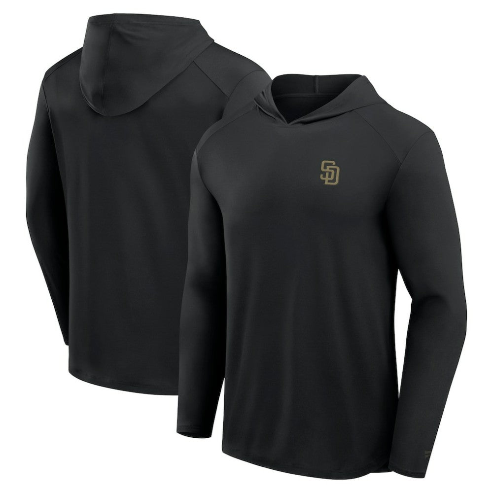 San Diego Padres Fanatics Front Office Power Mono Long Sleeve Hoodie T-Shirt - Black Hoodies