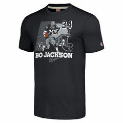 Bo Jackson Las Vegas Raiders Homage Unisex Caricature Retired Player Tri-Blend T-Shirt - Charcoal T-shirts