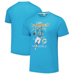 Dan Marino Miami Dolphins Homage Unisex NFL Blitz Retired Player Tri-Blend T-Shirt - Heathered Aqua T-shirts