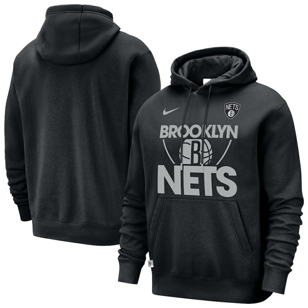 Brooklyn Nets Courtside Club Pullover Hoodie Black - Nike