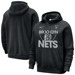 Brooklyn Nets Courtside Club Pullover Hoodie Black - Nike