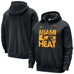 Miami Heat Courtside Club Pullover Hoodie Black - Nike