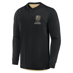 Vegas Golden Knights Fanatics Adrenaline Push Long Sleeve Henley Shirt - Black | US 201742872