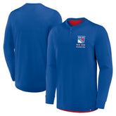 New York Rangers Fanatics Adrenaline Push Long Sleeve Henley Shirt - Blue | US 201742876