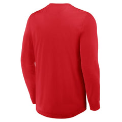 Detroit Red Wings Fanatics Adrenaline Push Long Sleeve Henley Shirt - Red | US 201742890