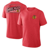 Chicago Blackhawks Fanatics Fan Lanes Tri-Blend T-Shirt - Heather Red | US 201742945