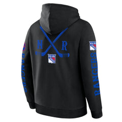 New York Rangers Fanatics Big City Legacy Fleece Pullover Hoodie - Black | US 201742969
