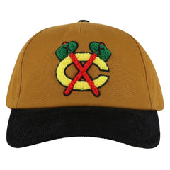 Chicago Blackhawks American Needle Burnett Adjustable Hat - Tan/Black | US 201747087
