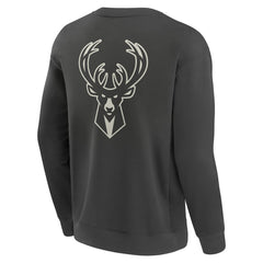 Milwaukee Bucks Elements Future Ground Lettering Pullover Sweatshirt Gray - Fanatics
