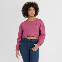 Los Angeles Lakers Women's Studio Tri-Blend Cropped Pullover Sweatshirt Pink - Fanatics