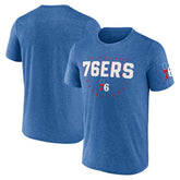 Philadelphia 76ers Logo Athletic Block Practice Performance T-Shirt Heather Royal outlet