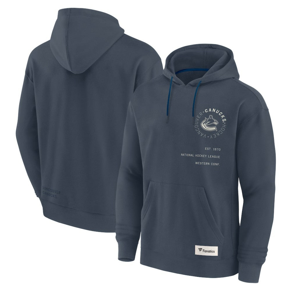 Vancouver Canucks Fanatics Future Ground Info Pullover Hoodie - Navy | US 201752398