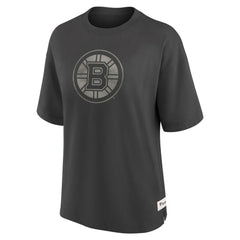 Boston Bruins Fanatics Women's Oversized Elements Raw Edge Future Ground T-Shirt - Charcoal | US 201752496