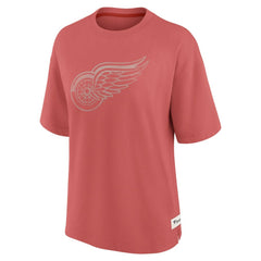 Detroit Red Wings Fanatics Women's Oversized Elements Raw Edge Future Ground T-Shirt - Red | US 201752499