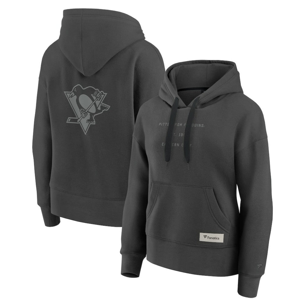 Pittsburgh Penguins Fanatics Women's Elements Future Ground Subtle Tonal Pullover Hoodie - Charcoal | US 201752520