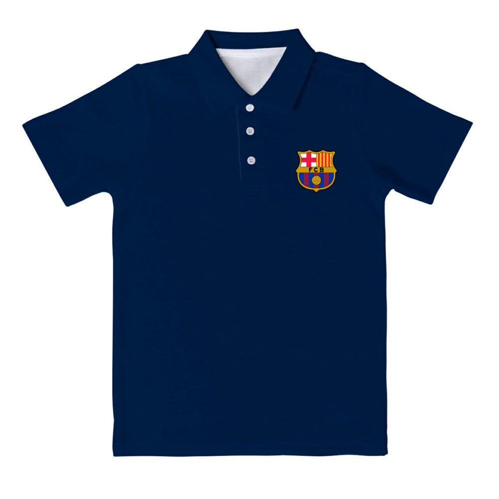Barcelona Vive La Fete Youth Solid Polo Navy