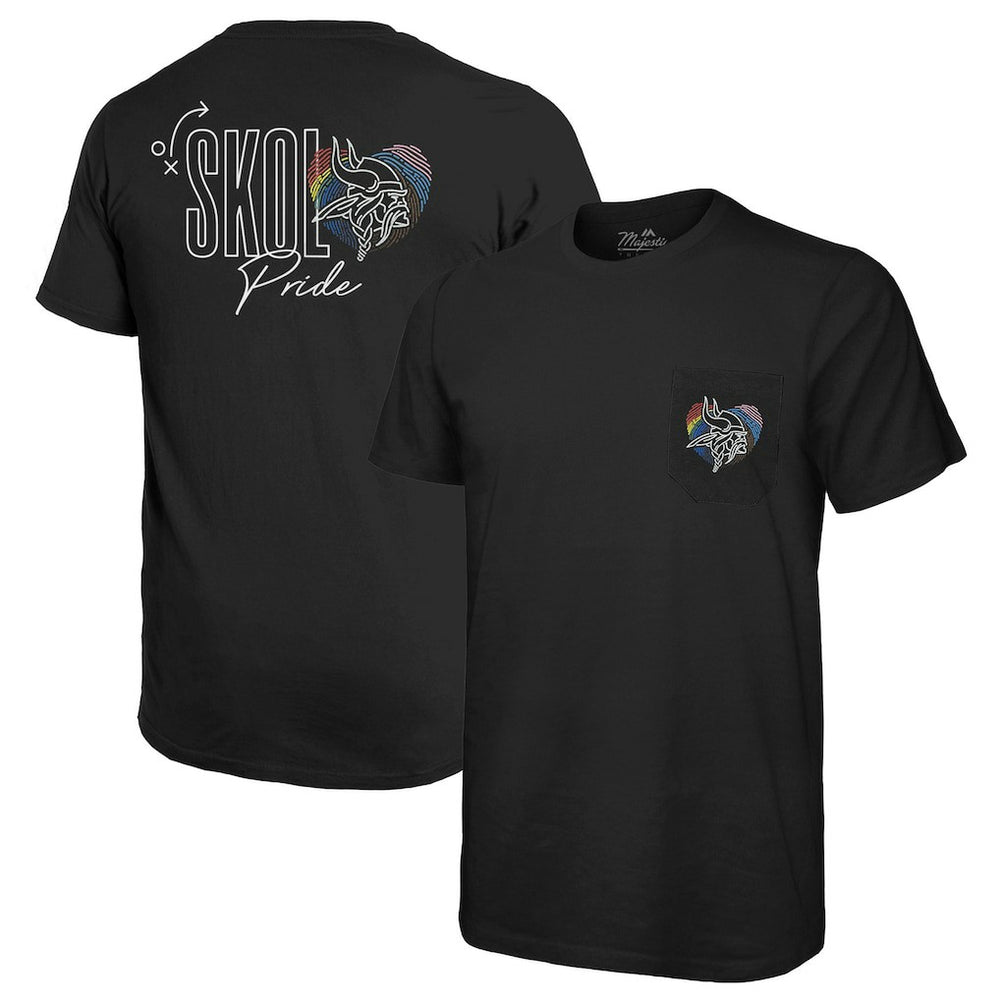 Minnesota Vikings Majestic Threads Pride Pocket T-Shirt - Black T-shirts