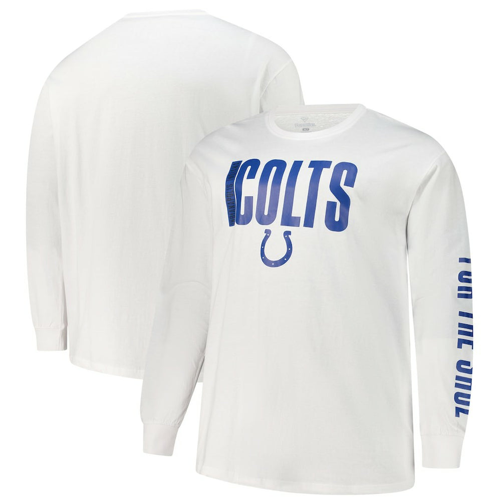 Indianapolis Colts Big & Tall Vision Long Sleeve T-Shirt - White T-shirts