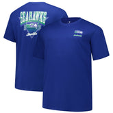Seattle Seahawks Big & Tall Throwback Logo T-Shirt - Royal T-shirts