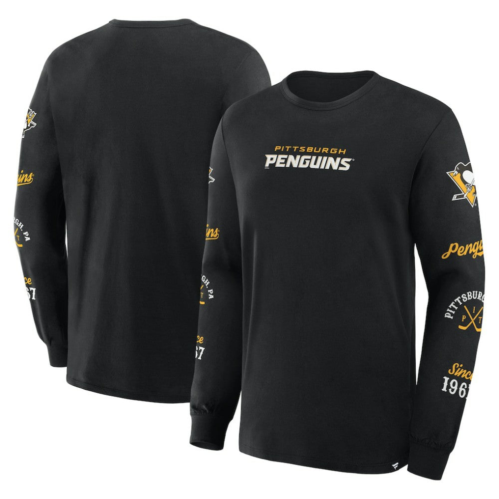 Pittsburgh Penguins Fanatics Boxed In Legacy Long Sleeve T-Shirt - Black | US 201826853