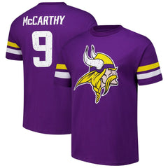 J.J. McCarthy Minnesota Vikings Majestic Threads Name & Number Oversized Fit T-Shirt - Purple T-shirts